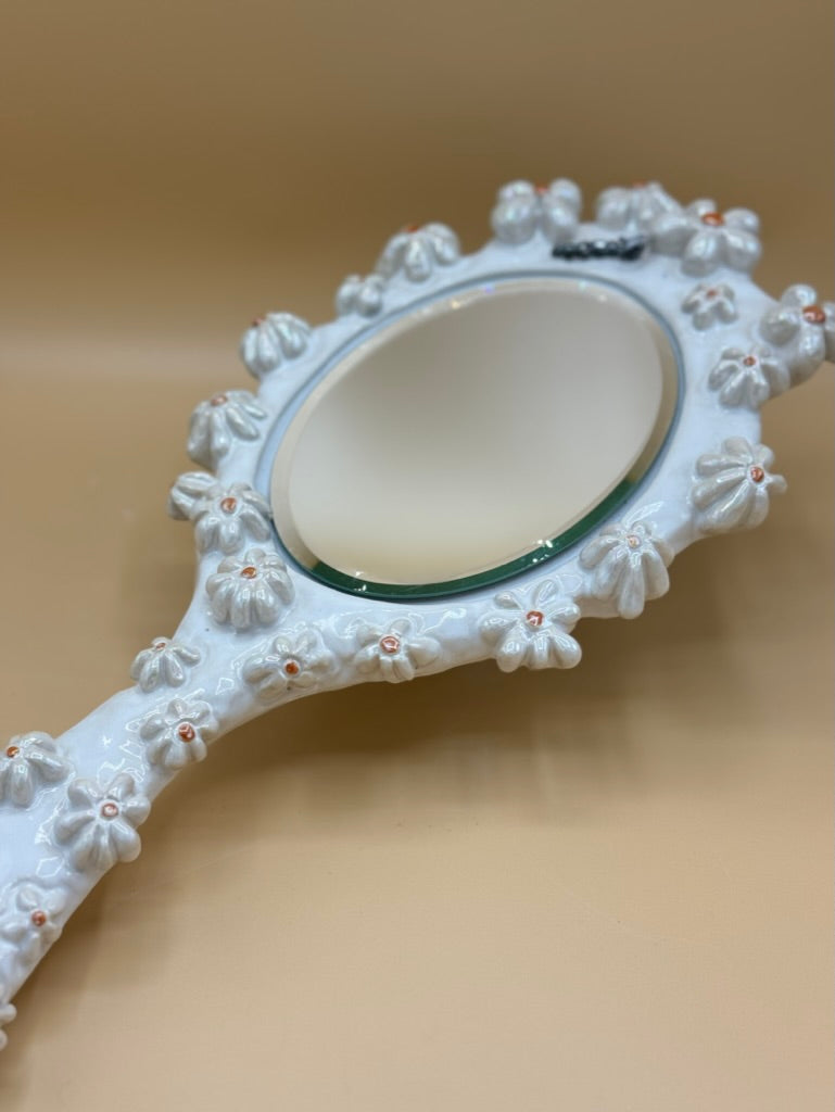 Mirror: White Luster Flower *Large* ~SOLD~