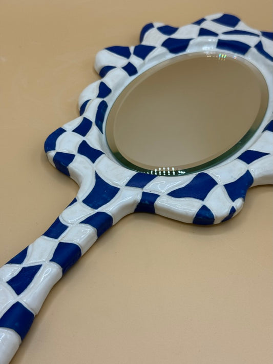 Mirror: Blue Checkered *Large* ~SOLD~